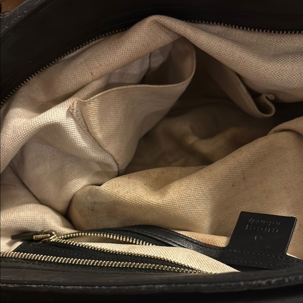 Gucci Embossed Black Leather Tote - Picture 4 of 11